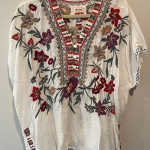 JOHNNY WAS BIYA CAP SLEEVE BLOUSE